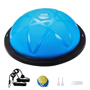 Half Exercise Ball Trainer, 23 in. Balance Ball Trainer, 660 lbs. Capacity Stability Ball, Yoga Ball with Bands, Blue