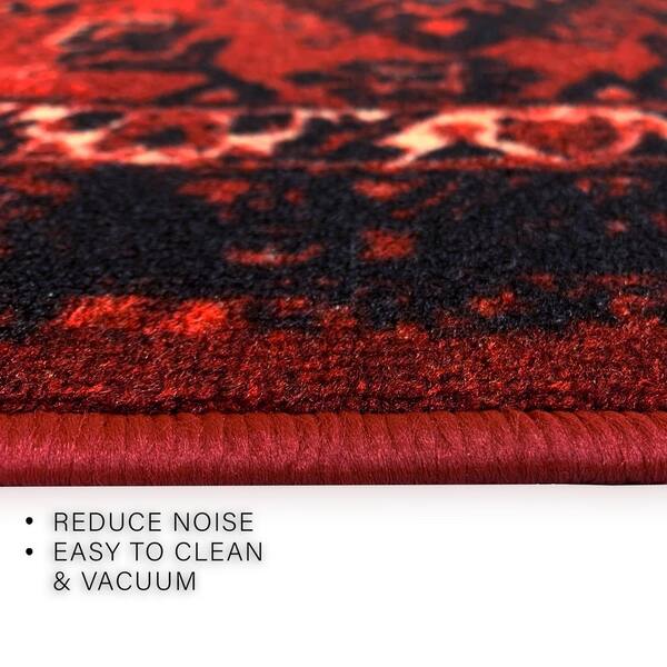 Bokhara Torkaman Burgundy 31 in. W x 3 ft. L RunnerRug/Stair Runner 7.8 sq. ft.