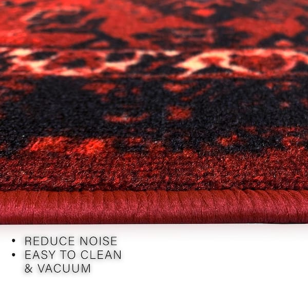 Bokhara Torkaman Burgundy 31 in. W x 4 ft. L RunnerRug/Stair Runner 10.4 sq. ft.