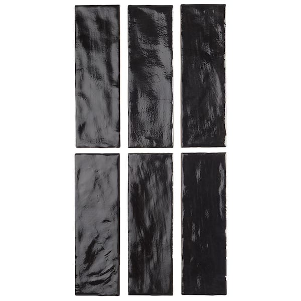 Ivy Hill Tile Amagansett Jet Black 2 in. x 8 in. Mixed