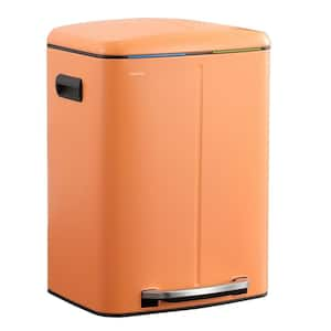 Marco Rectangular 10.6 Gal. Carrot Cake Double Bucket Trash Can with Soft-Close Lid