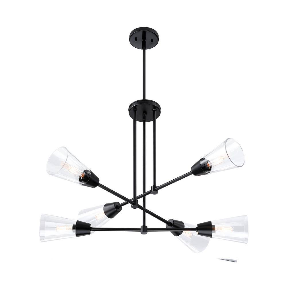 Norro Mid-Century Modern Sputnik Black Pendant Light