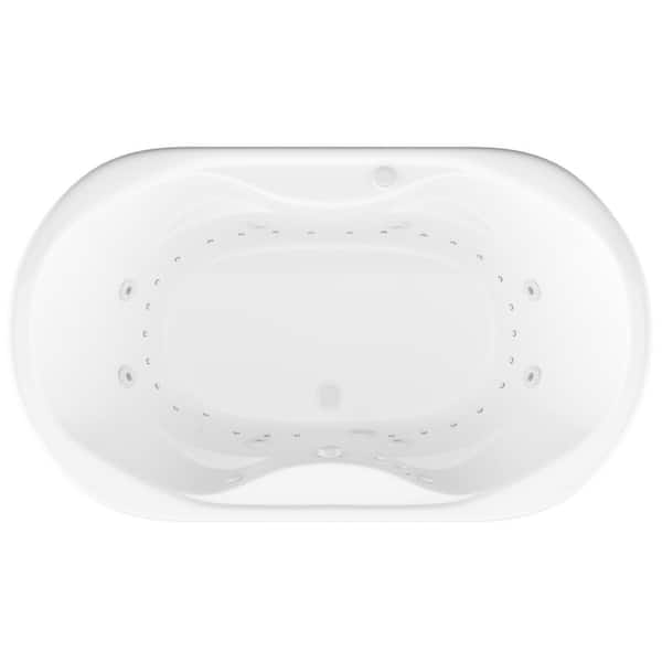 Ruby 5.9 ft. Rectangular Drop-in Whirlpool and Air Bath Tub in White