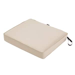 Montlake Antique Beige 21 in. W x 19 in. D x 3 in. Thick Rectangular Outdoor Seat Cushion