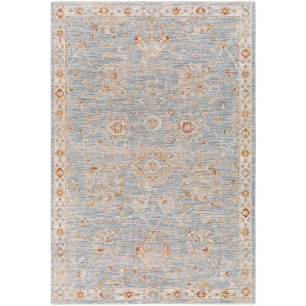 Livabliss Hinata Light Blue 8 ft. Round Indoor Area Rug