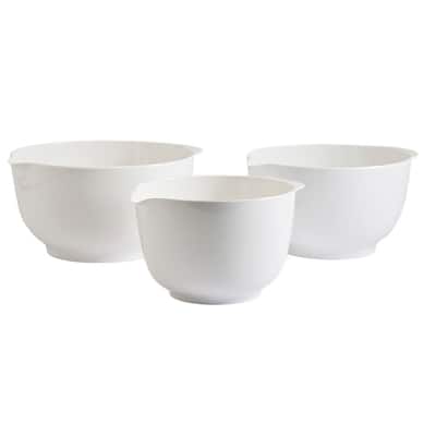 2, 3 and 4 l Melamine Mixing Bowl Set in White (Set of 3)