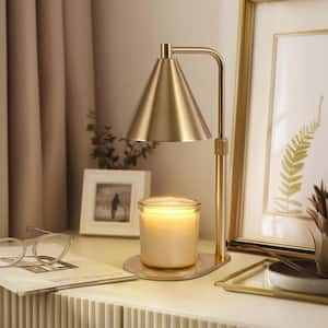 11 in. Adjustable Gold Task and Reading Lamp for Bedroom or Office with Conical Shade - Modern Bedside Wax Melting Lamp