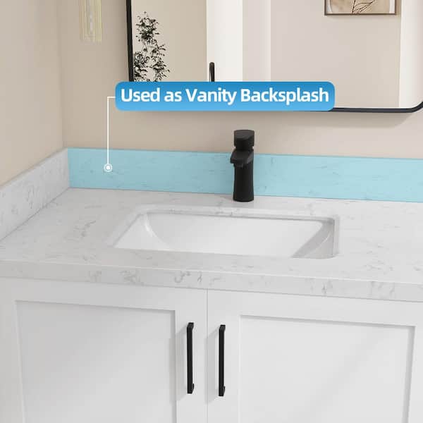Zeafive Cala 36.5 in. W Cultured Marble Vanity Backsplash Bathroom