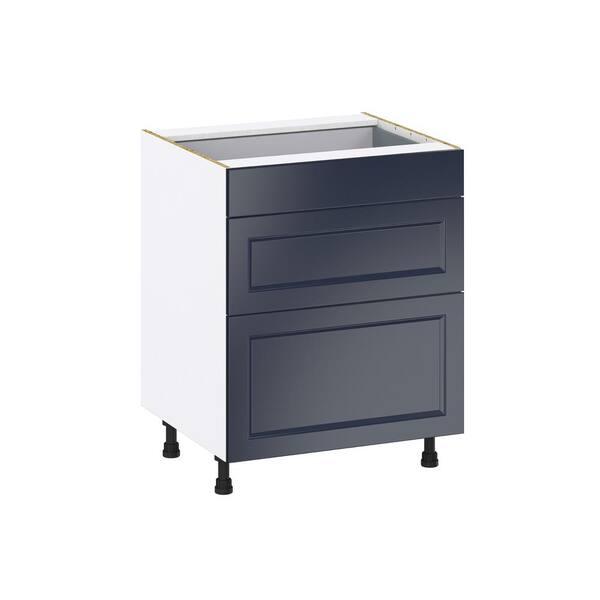 J COLLECTION 33 in. W x 34.5 in. H x 24 in. D Devon Painted Blue Shaker Assembled Base Kitchen Cabinet with 6-Drawers