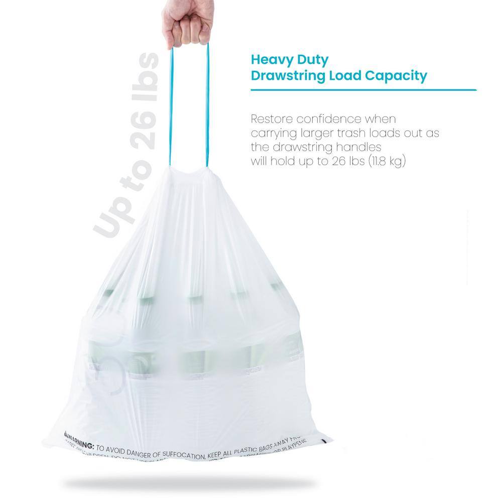 Fresh Scented 8 Gallon Drawstring Trash Bags, 60 Pack