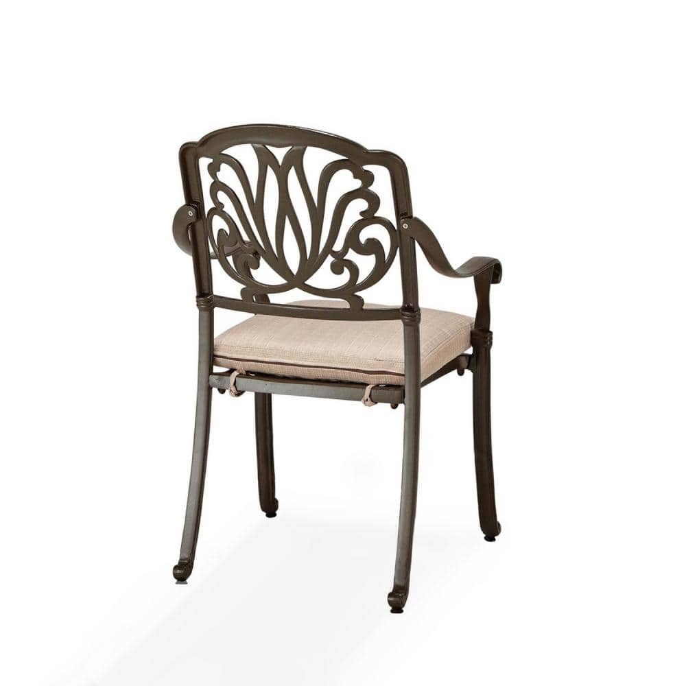 Capri 42" Taupe Cast Aluminum 5-Piece Outdoor Dining Set