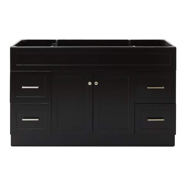 Hamlet 54 in. W x 21.5 in. D x 34.5 in. H Freestanding Bath Vanity Cabinet without Top in Black