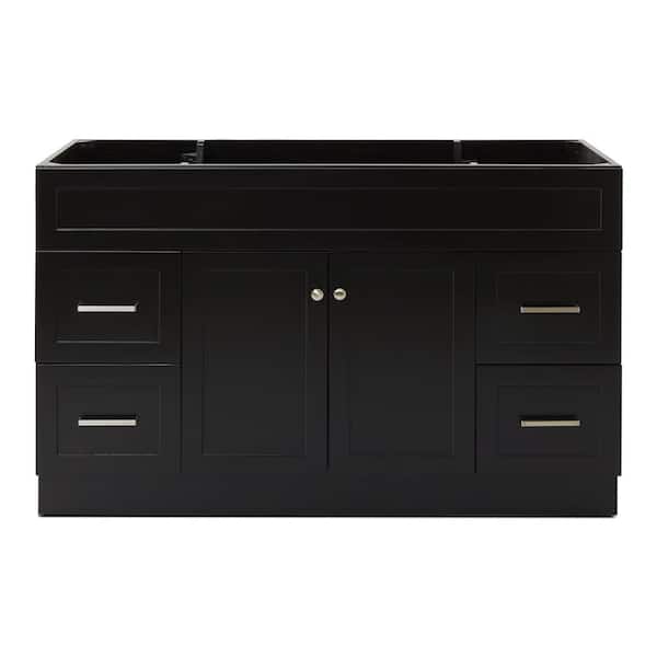ARIEL Hamlet 54 in. W x 21.5 in. D x 34.5 in. H Freestanding Bath Vanity Cabinet Only in Black
