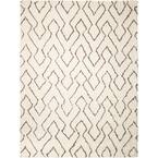Galway Ivory/Chocolate 8 ft. x 10 ft. Shag Contemporary Area Rug