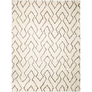 Galway Ivory/Chocolate 8 ft. x 10 ft. Shag Contemporary Area Rug