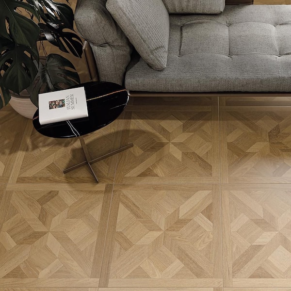 Parquet Oak Brown 24 in. x 24 in. Matte Porcelain Wood Look Wall and Floor Tile (15.5 sq. ft./Case)