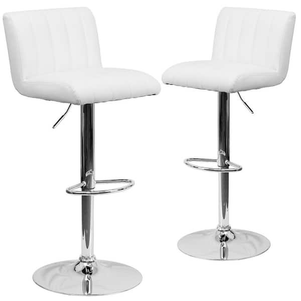 Carnegy Avenue 42.25 in. White Bar Stool (Set of 2)