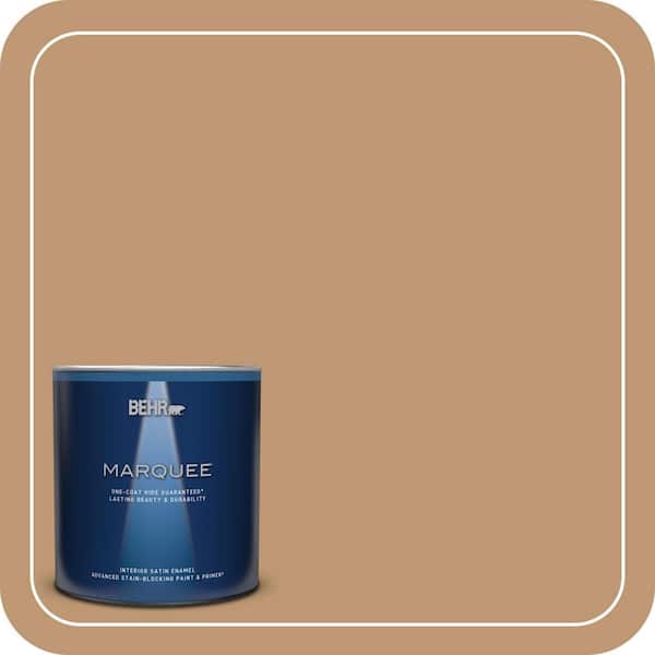 BEHR MARQUEE 1 qt. #270F-5 Wilmington Tan Satin Enamel Interior Paint & Primer