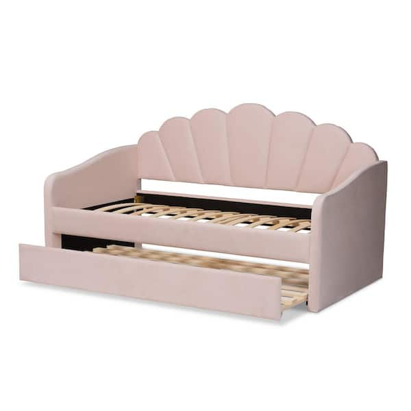 Baxton Studio Timila Pink Twin Daybed with Trundle 213 11548 HD