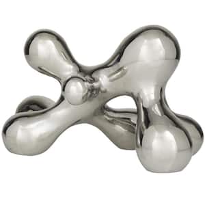 7 in. Silver Porcelain Molecule Abstract Sculpture