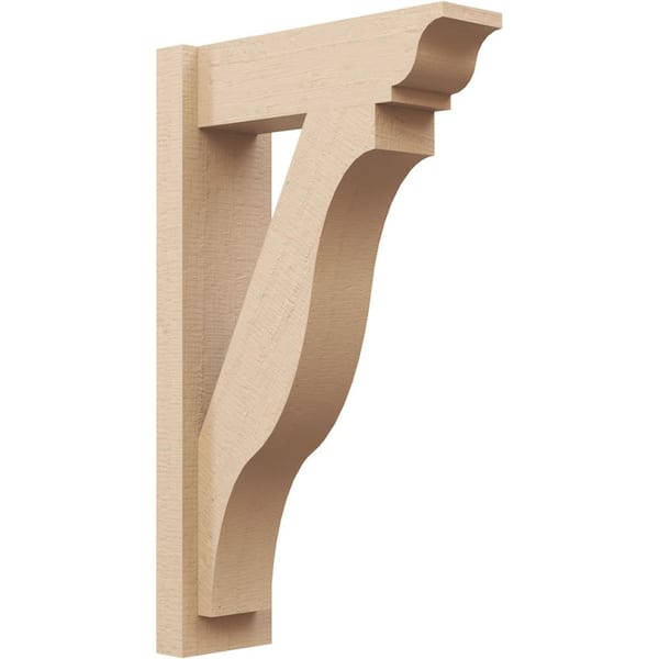 Ekena Millwork 6 in. x 30 in. x 18 in. Funston Traditional Rough Cedar Woodgrain Timberthane Polyurethane Outlooker, Primed Tan