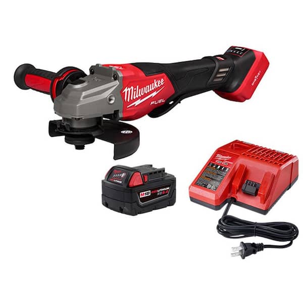 M18 FUEL ONE-KEY 18V Lithium-Ion Brushless Cordless 4-1/2 in./6 in. Braking Grinder w/ (1) 5Ah Battery & Charger