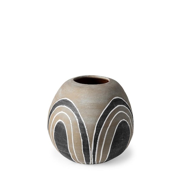 Mercana Cove Small Brown/White Ceramic Vase