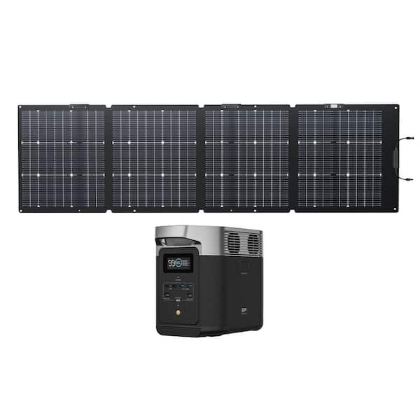 1800W Output DELTA 2 Solar Generator with TOPCon 160W Solar Panel, 1024Wh LFP Power Station, Home Backup, Camping