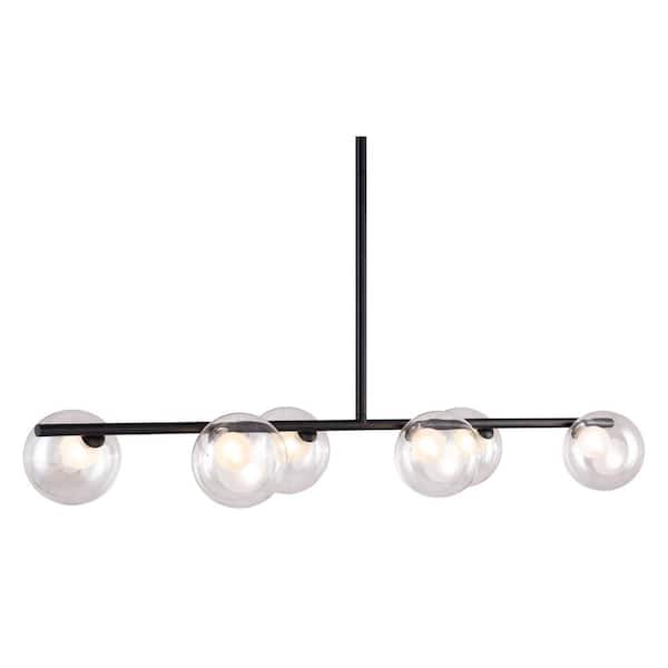 ZUO Keyoz 6-Light Black Chandelier with Tempered Glass