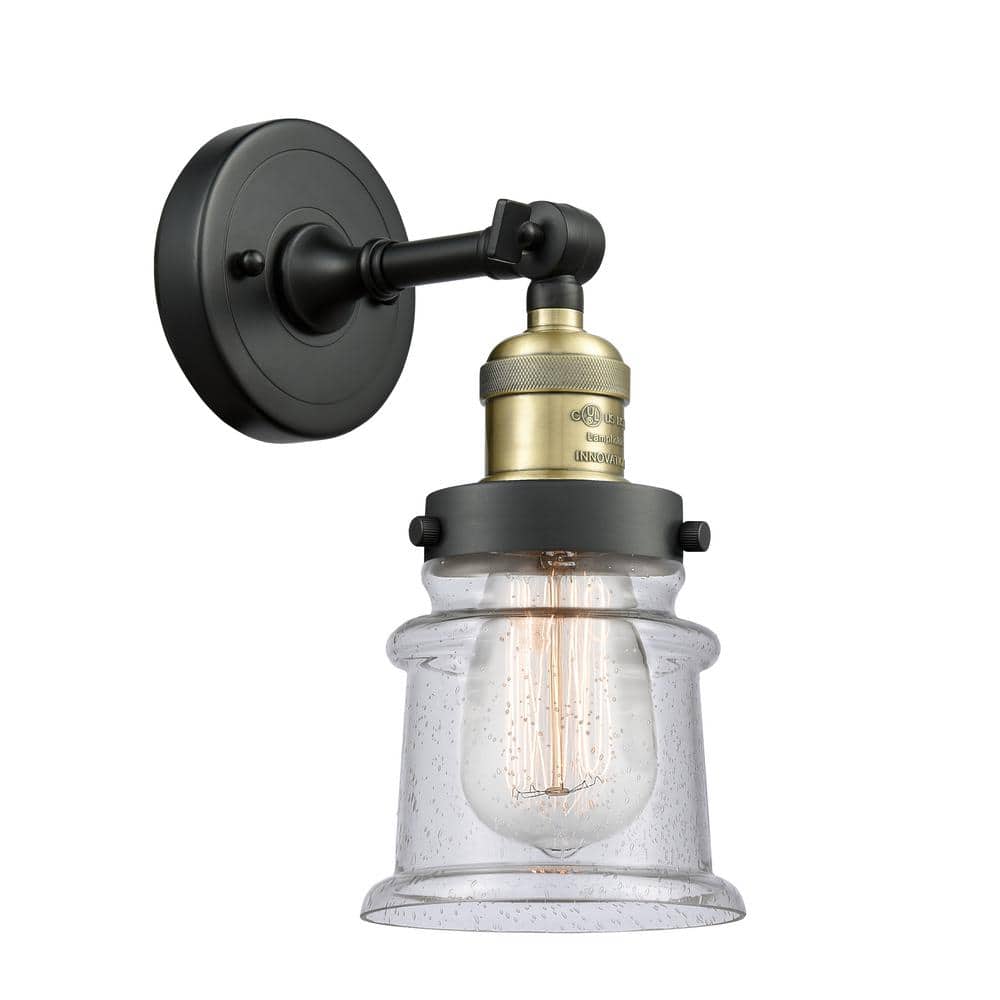Canton 1-Light Seedy, Black Antique Brass Wall Sconce with Clear Glass Shade price history on PriceWatchPro