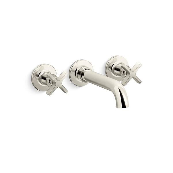 KOHLER Castia By Studio McGee 2-Handle Wall-Mount Bath Faucet Trim in Vibrant Polished Nickel ...