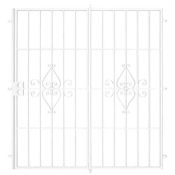 Unique Home Designs 60 in. x 80 in. Su Casa White Projection Mount Outswing Steel Patio Security Door with No Screen