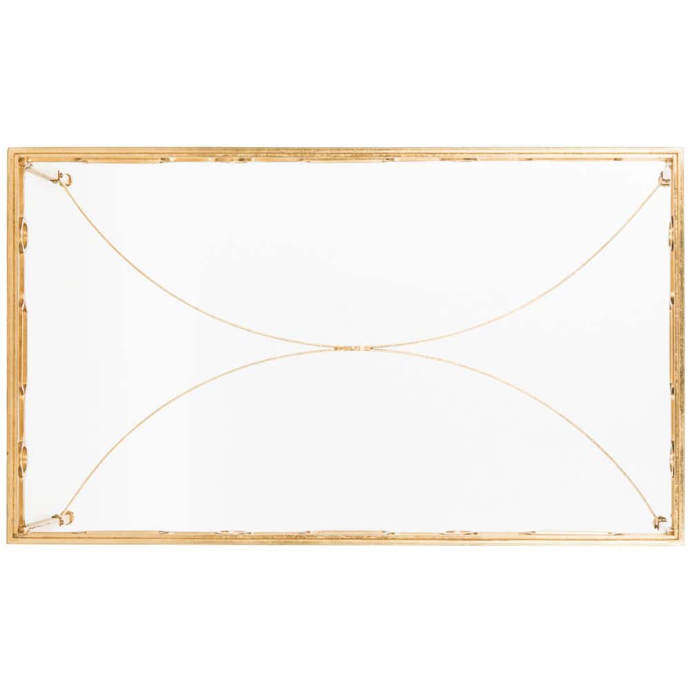 Rectangular Gold Glass Transitional Coffee Table