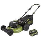 62V Cordless 3-in-1 High Wheel Push Walk Behind Mower, Brushless 22 In. Cutting Width with 4Ah Battery and Rapid Charger