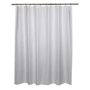 ELLE Decor Jacquard Solid Weave White 70 in x 72 in Shower Curtain EL ...