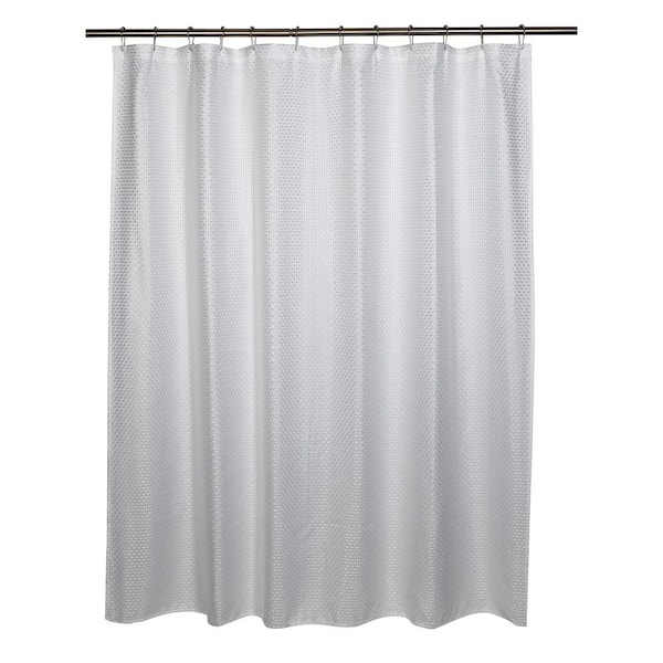 Unbranded Cardiff 71 in. x 71 in. White Shower Curtain