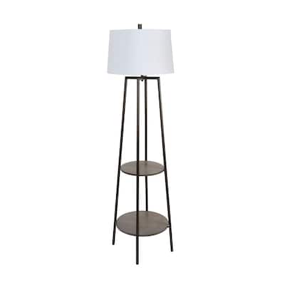 Tripod Floor Lamps The Home, Weathered Wooden Floor Lamp With Shelf