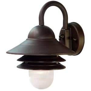 Mariner Collection 1-Light Architectural Bronze Outdoor Wall Lantern Sconce