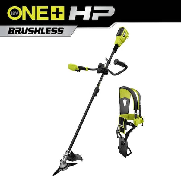 RYOBI ONE HP 18V Brushless Bike Handle Brush Cutter Tool Only PBLBC01B The Home Depot