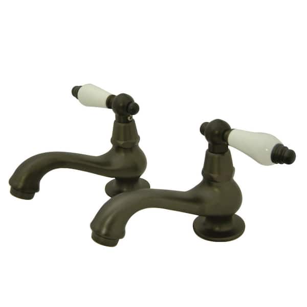 Kingston Brass Heritage Old-Fashion Basin Tap 4 in. Centerset Double Handle Bathroom Faucet in Oil Rubbed Bronze