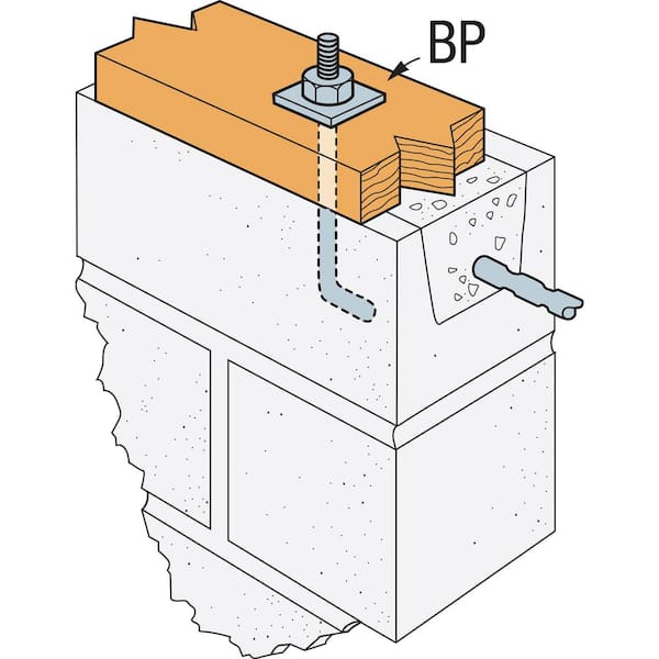 BP 2-1/2 in. x 2-1/2 in. Hot-Dip Galvanized Bearing Plate with 5/8 in. Bolt Dia.