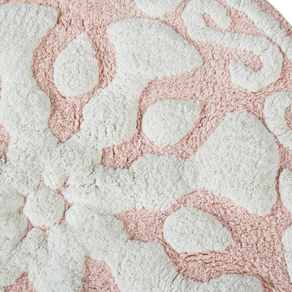 Casablanca Medallion Pink Cotton Tufted Bath Rug