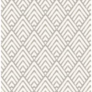 Vertex Taupe Diamond Geometric Paper Strippable Roll (Covers 56.4 sq. ft.)