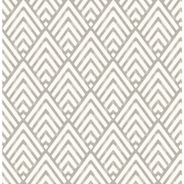 Brewster Vertex Taupe Diamond Geometric Paper Strippable Roll (Covers ...
