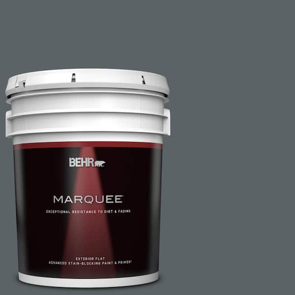 BEHR MARQUEE 5 gal. Home Decorators Collection #HDC-AC-25 Blue Metal Flat Exterior Paint & Primer