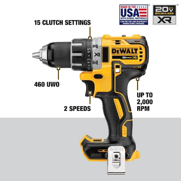 DEWALT 20V MAX XR 2-Tool Brushless Cordless Drill/Driver & Impact Driver  Combo Kit with (2) 2.0 Ah Batteries & Charger - Hemly Hardware