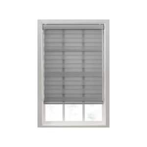 Zebra Grey Cordless Light Filtering Polyester Roller Shades - 27 in. W x 72 in. L