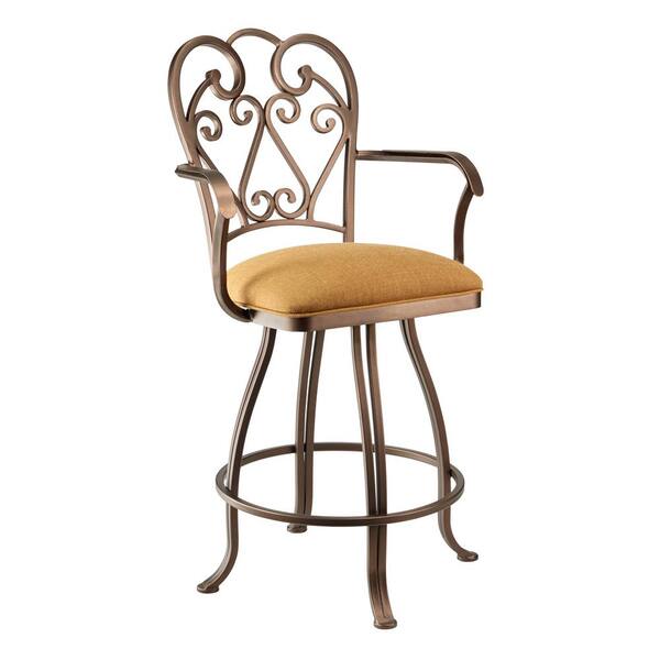 Taylor Gray Home Sicilia 26 in. Echo Teak Swivel Bar Stool