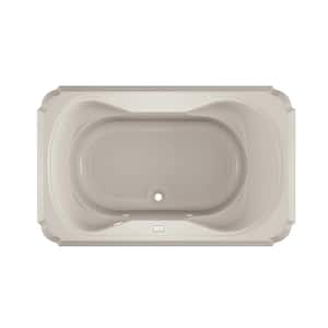 MARINEO 66 in. x 42 in. Rectangular Soaking Bathtub with Center Drain in Oyster