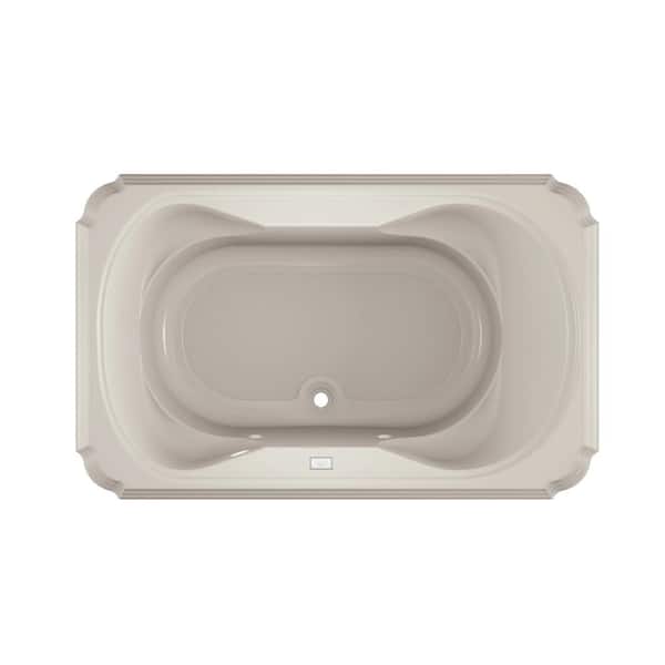 JACUZZI MARINEO 66 in. x 42 in. Rectangular Soaking Bathtub with Center Drain in Oyster